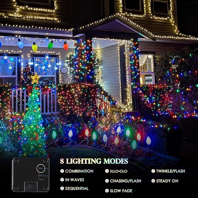 Extra-Long Solar String Lights for Outside, 4 Pack 400LED Solar Fairy Lights - Image 3
