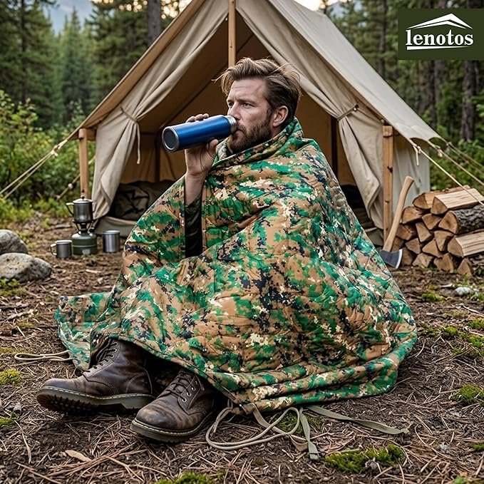 Lenotos Woobie Blanket, Thermal Insulated Military Poncho Liner, Water-Resistant - Image 6