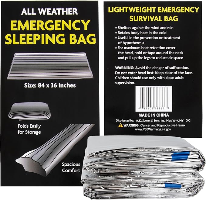 Mylar Emergency Thermal Blanket Sleeping Bag - Image 4