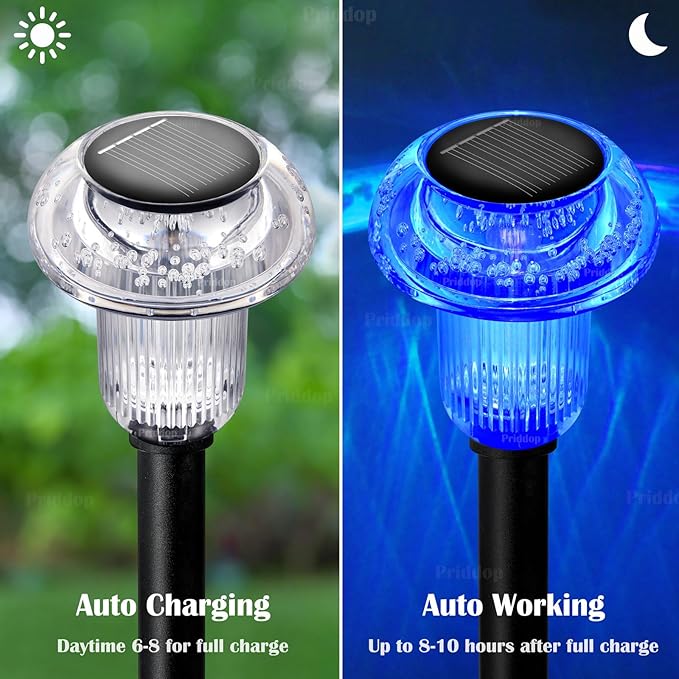 Priddop Solar Lights Outdoor Pathway Waterproof 12 Pack Color Changing LED - Image 5