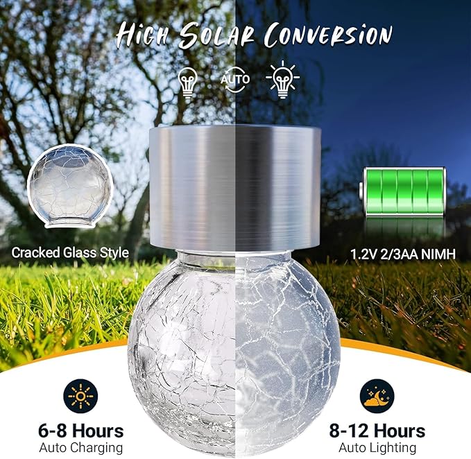 GIGALUMI Solar Lights Outdoor Waterproof, 12 Pack Solar Hanging Lights Garden - Image 4