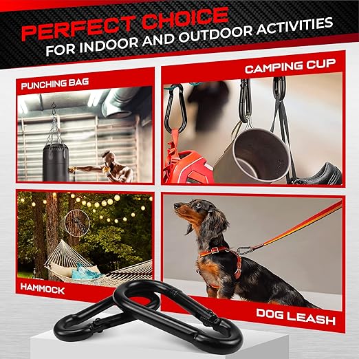 PAMAZY 8Pcs 2.36In Spring Snap Hooks, Carabiner Clip, Heavy Duty Rope Connector - Image 7