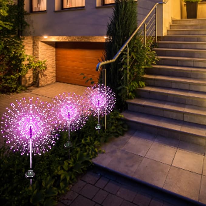 JJGoo Solar Firework Lights, 2 Pack 180 LEDs 2 Lighting Modes Solar Lights - Image 9