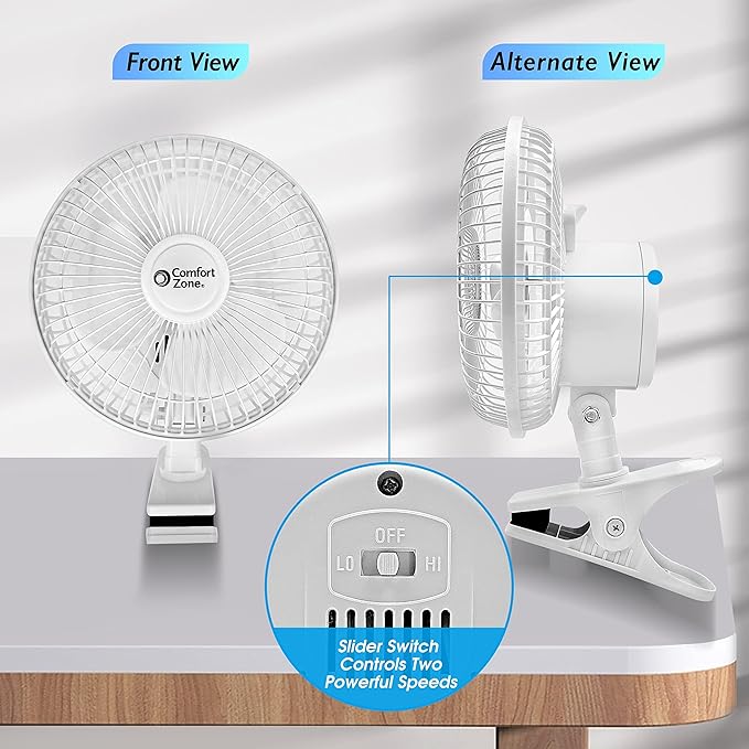 Comfort Zone Portable Clip on Fan - Image 9