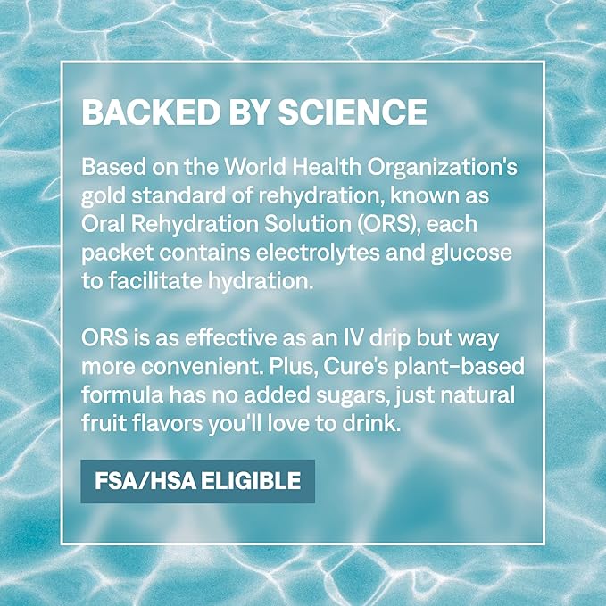 Cure Hydration Plant-Based Electrolyte Drink Mix | No Added Sugar | Dehydration - Image 9