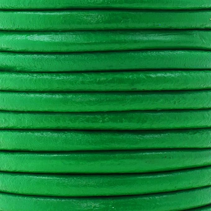 Mandala Crafts Round Genuine Green Leather Cord - Image 3