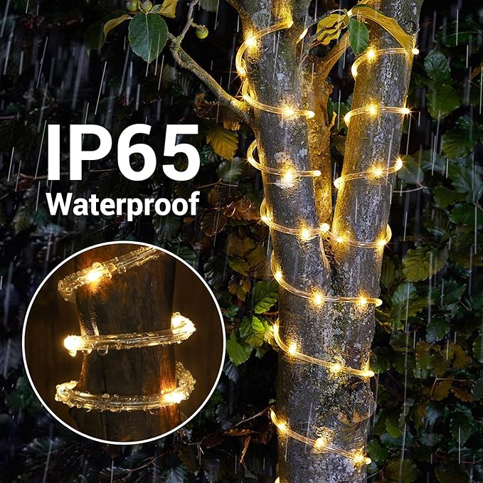 Solar Rope Lights, 2 Packs Total 132ft 400LED Solar String Lights, 8 Modes - Image 6