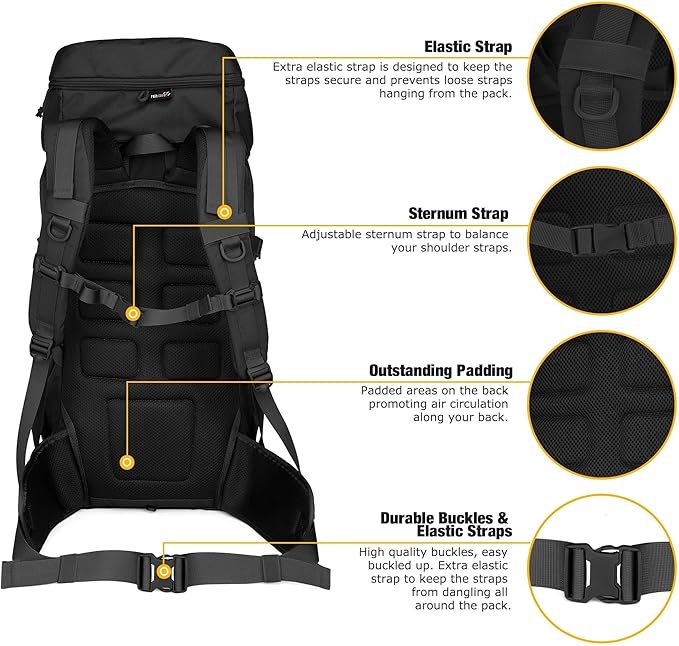 Mardingtop 50L Hiking Backpack, Backpacking Backpack - Image 6