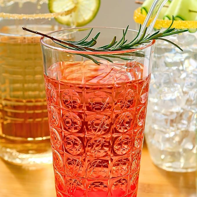 Kate Aspen Clear Plastic Drinking Glasses Set of 8, 19 oz, Hobnail Bubble - Image 9