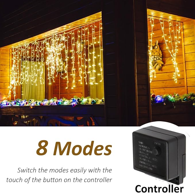 Solhice LED Curtain Lights Outside 40ft x 3ft - Image 5