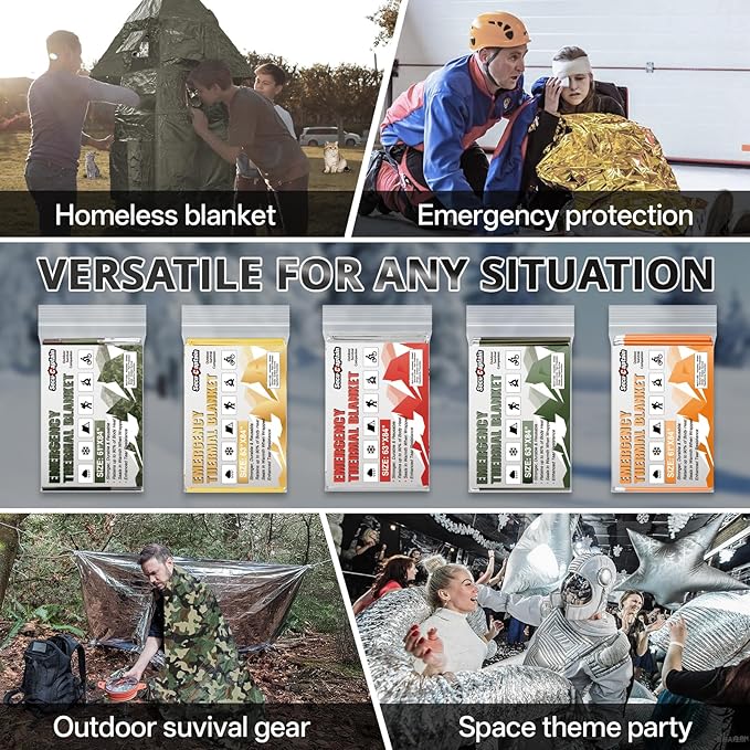 SecuCaptain Survival Emergency Thermal Blankets: Extra Large 84” x63” Space - Image 8