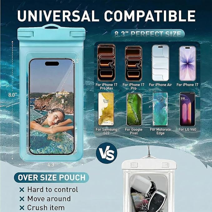 Waterproof Phone Case, with Inside Card Holder, Large Waterproof Pouch - Image 2