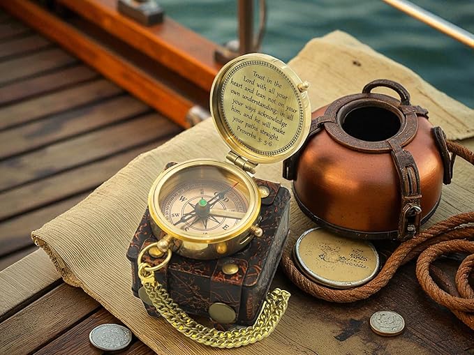 Handmade Brass Antique Compass - Image 6