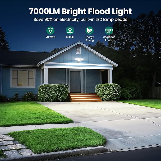 70W 7000LM LED Flood Lights Outdoor, Switch Controlled Security Lights - Image 3