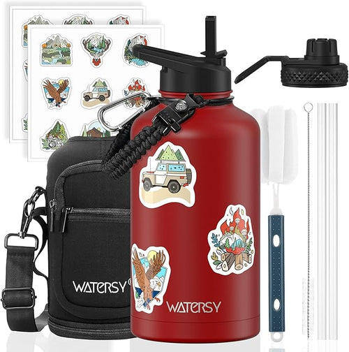 64oz Insulated Water Bottle, BPA Free&Leak Proof, Half Gallon Stainless Steel by Watersy