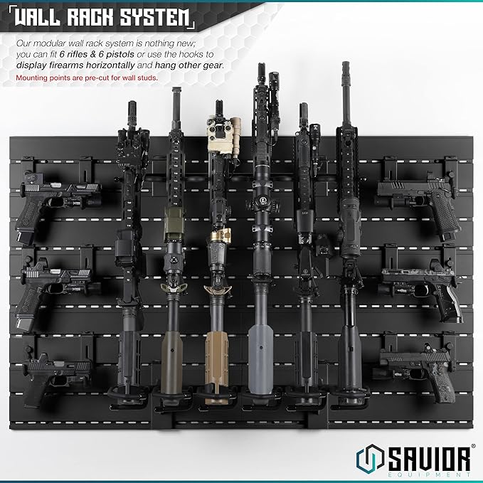 Savior Equipment Wall Rack System Heavy-Duty Steel Tactical Rifle Carbine - Image 2