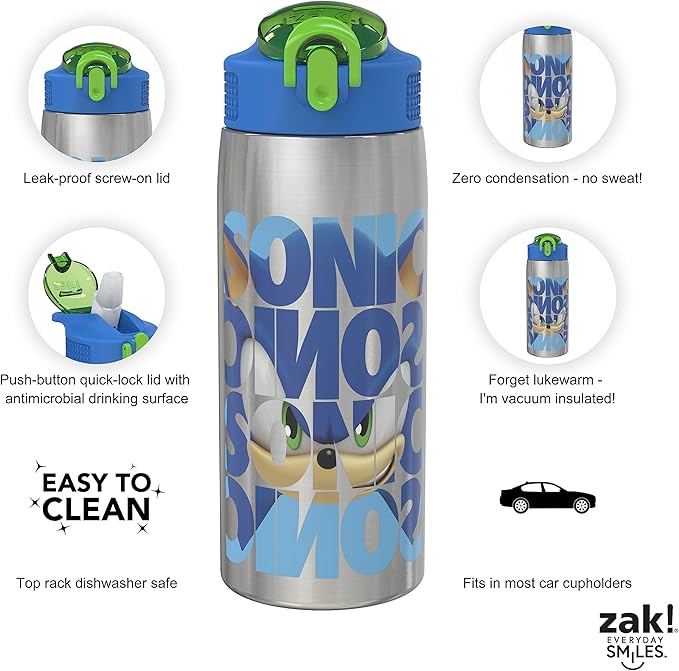 Zak Designs Sonic the Hedgehog Water Bottle - Image 4