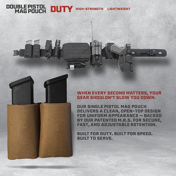 Double Pistol Magazine Pouch, High-Strength Laminate Material, MOLLE Compatible - Image 6