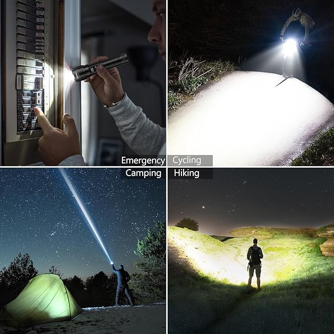 Wdtpro LED Rechargeable Flashlight 2Pack, 3Modes Super Bright High Lumens - Image 7