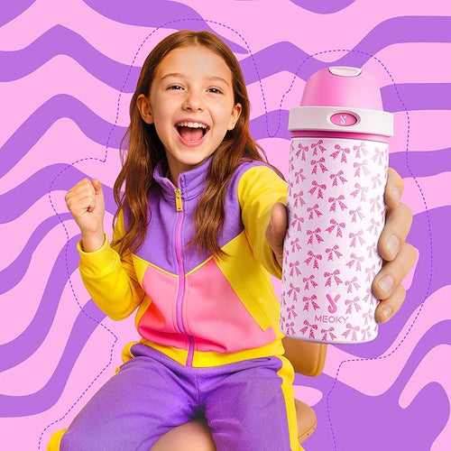 18 oz Kids Water Bottle for School: Meoky 18 oz Stainless Steel Insulated Water - Image 2