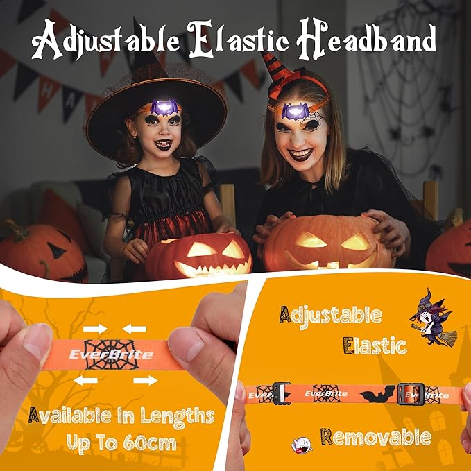 EverBrite Halloween Bat Headlamps Halloween Gifts, 5 Pack Head Lamps - Image 5