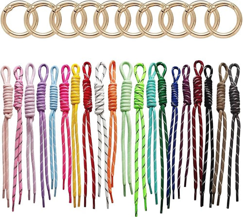 8/13/18/20/30 Pack Paracord Keychain Rope Bag Charms Colorful Braided Charms by FANEVER