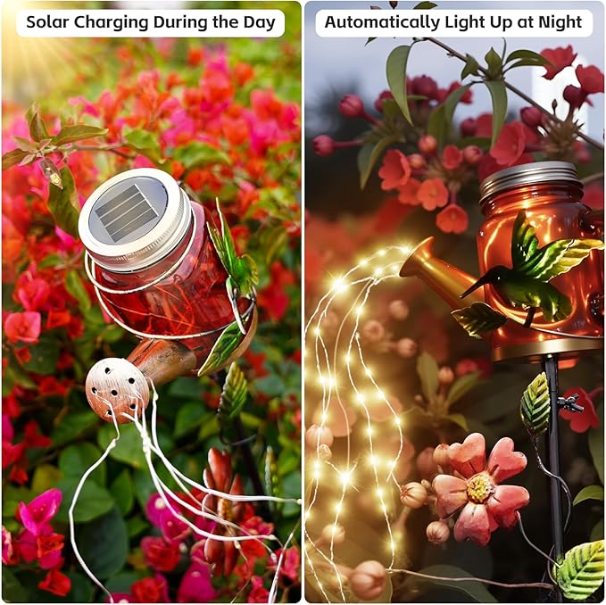 SRNPMIU Solar Watering Can Light, Yard Outdoor Decor Lights, IP65 Waterproof - Image 2
