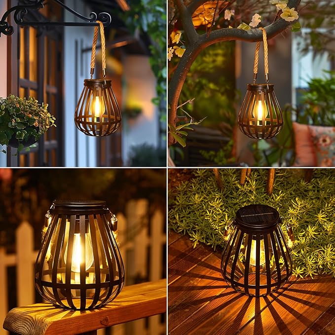 Solar Lanterns Outdoor Waterproof: Metal Hanging Lights - Image 7