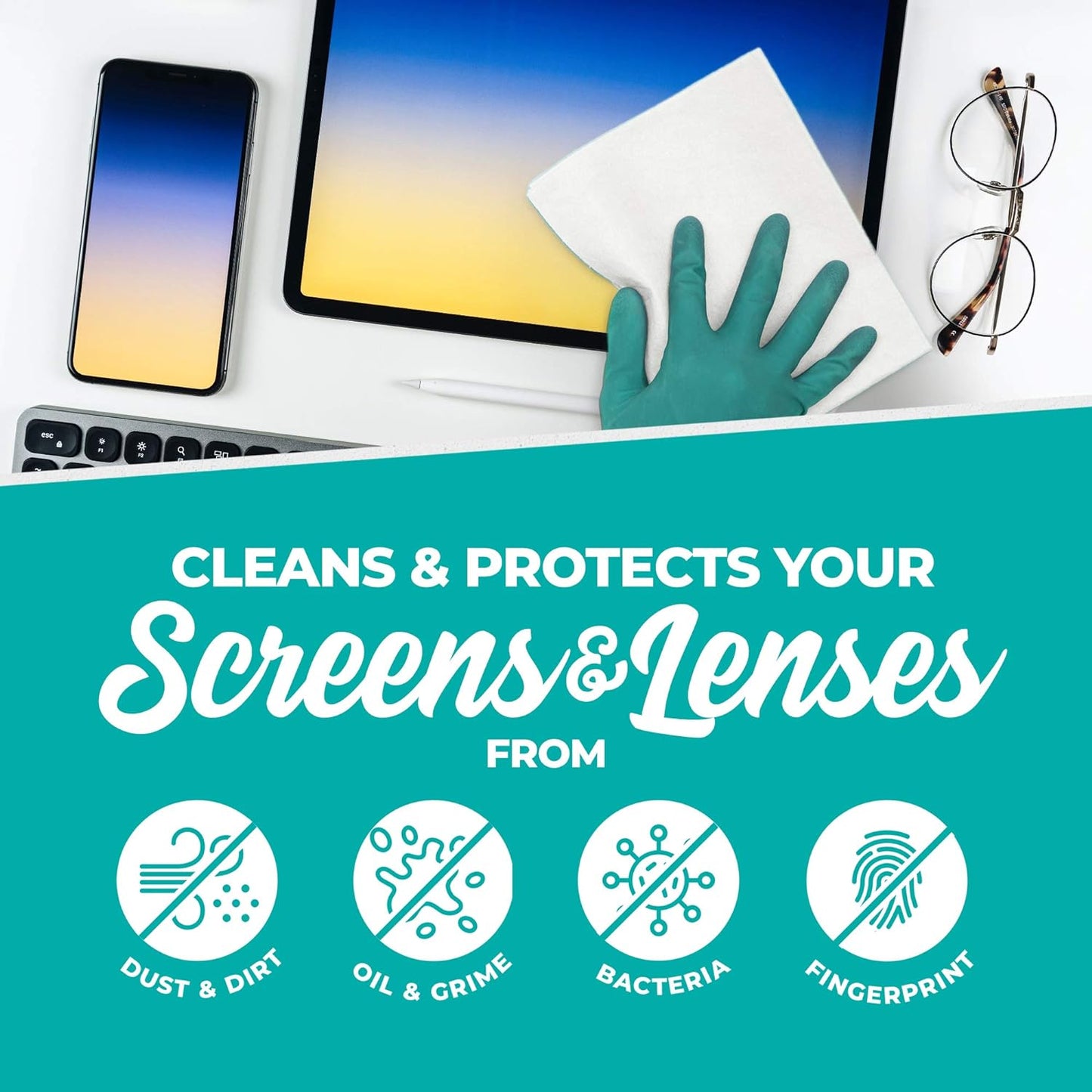 Molly's Marvelous Cloth, Streak-Free, Lint-Free Microfiber Cleaning Cloth, Polishing Cloth for Glass, Stainless Steel, Use for Kitchen, Bath, Cars, Detailing, Reusable (15.75" by 16") (15pk, White)