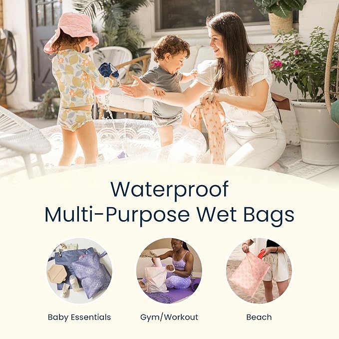 Tiny Twinkle Mess Proof Wet Bags | 2-Pack Reusable Waterproof Wet Bags - Image 7