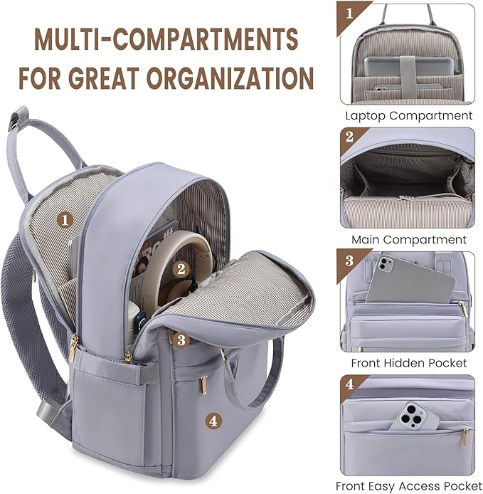 LOVEVOOK Laptop Backpack for Women 15.6 Inch Laptop Bag - Image 2