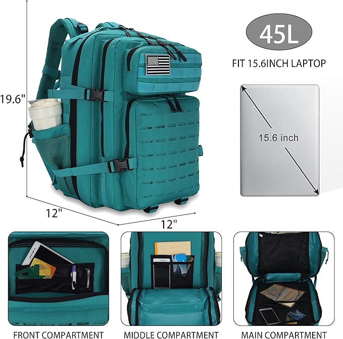 Military Tactical Backpack 45L/25L 3 Day Assault Pack Molle Daypack Hiking - Image 2