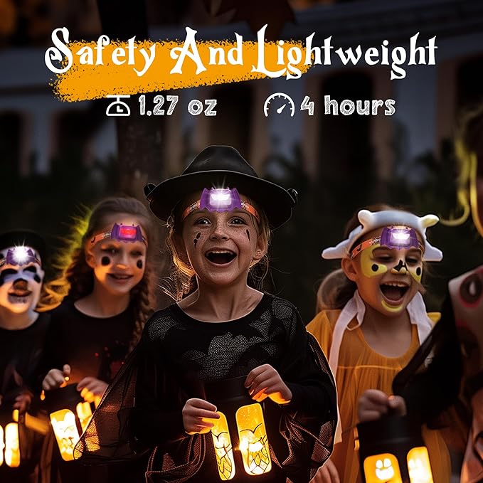 EverBrite Halloween Bat Headlamps Halloween Gifts, 5 Pack Head Lamps - Image 4