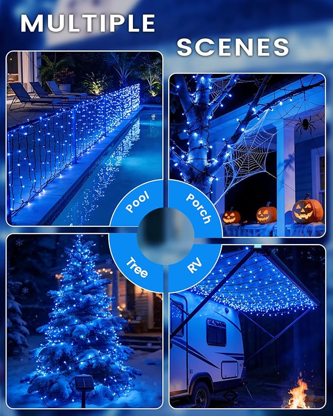 OZS 2PK 240LED Solar String Lights Outdoor Waterproof | Solar Christmas Lights - Image 5