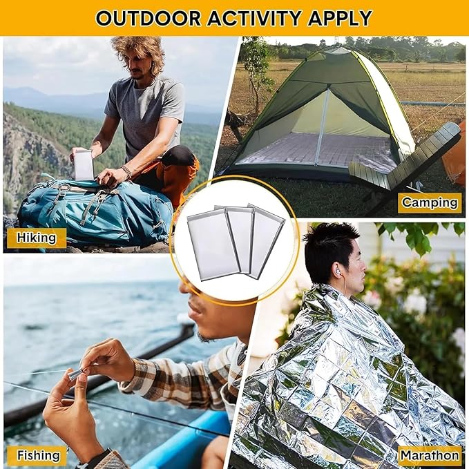 Emergency Survival Blanket, Mylar Thermal Blanket, Gigantic Space Blanket 82" x - Image 3