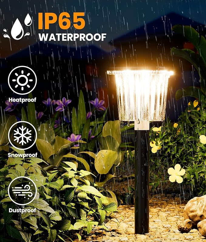 Upgraded Solar Lights Outdoor Waterproof 6 Pack, Adjustable Warm&Cool White - Image 4