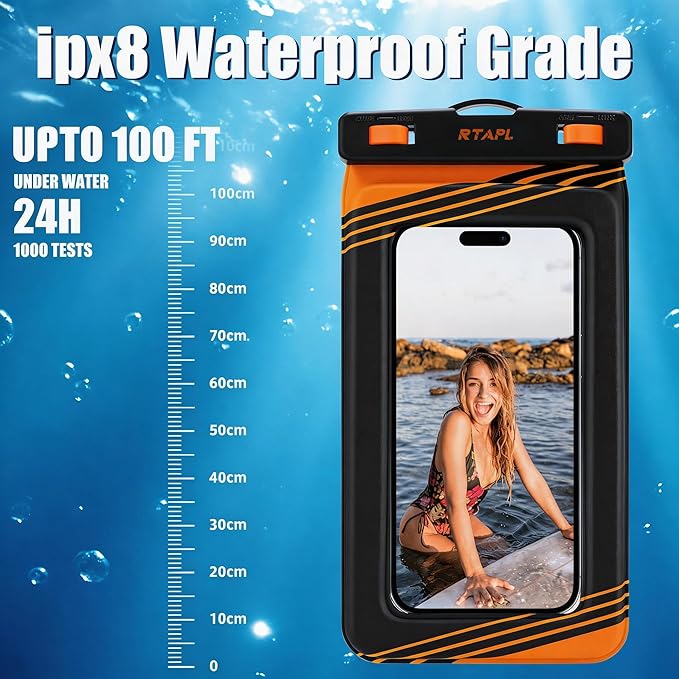 2 Pack IPX8 Floating Waterproof Phone Pouch - Image 3
