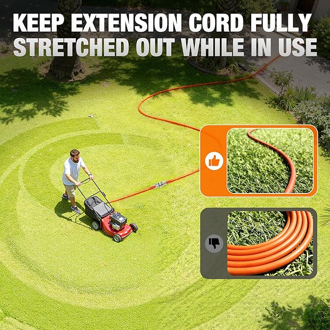25 FT Outdoor Extension Cord Waterproof, 16/3 Gauge Heavy Duty 3 Prong Power - Image 7