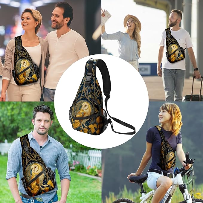 FyLybois Barn Owl Sling Bag for Women Lightweight Crossbody Backpack Casual - Image 2