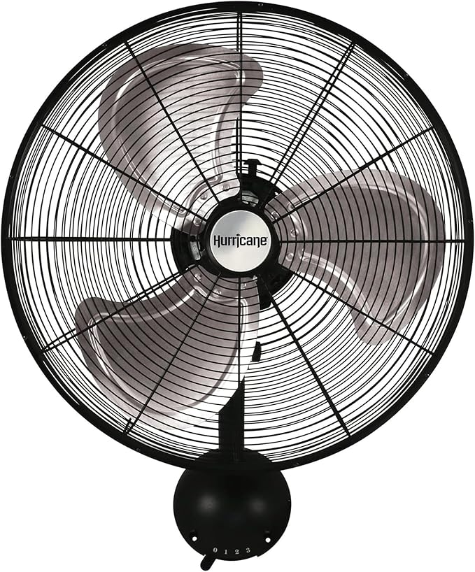 Hurricane Pro High Velocity Oscillating Metal Wall Mount Fan w/ 3 Speeds - Image 8
