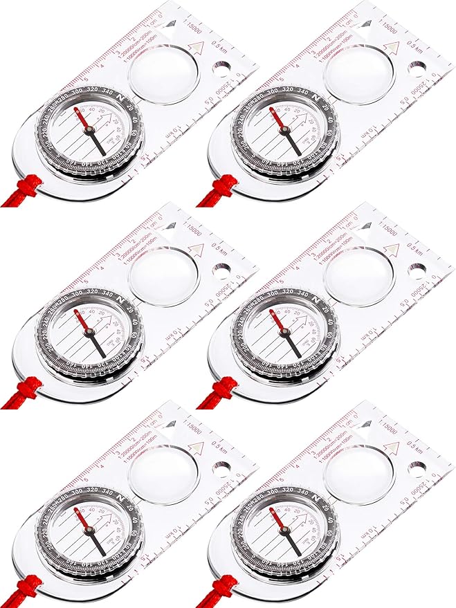 Gejoy 6 Pieces Orienteering Compass Bulk Scout Compass by Unknown