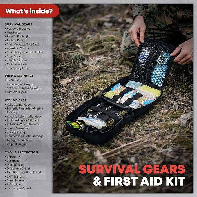 242Pcs Survival First Aid Kit Molle System IFAK Medical Kit - Image 2