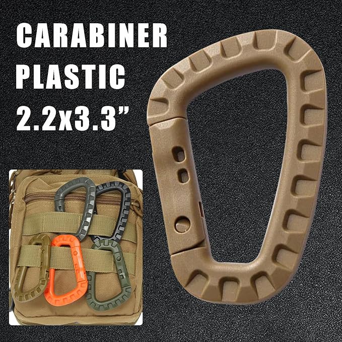 Tactical Gear Carabiner Keychain Clip Plastic D-Rings Large Key Chain Heavy - Image 4