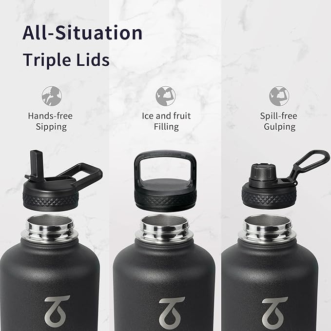 Trebo Water Bottle 64oz with Paracord Handle, Half Gallon Large Vacuum Triple - Image 3