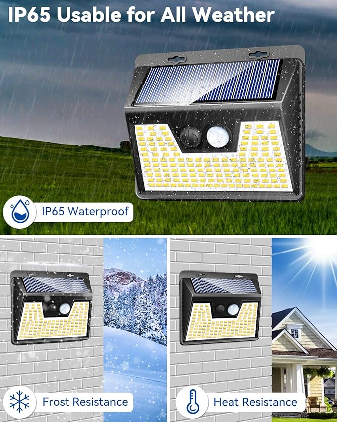 Peasur Solar Lights Outdoor Waterproof, 3 Modes Solar Powered Fence Security - Image 4
