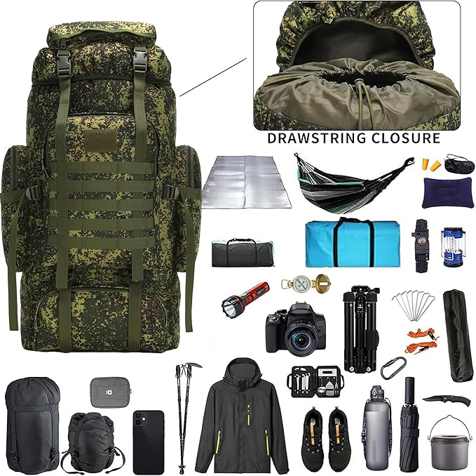 Hiking Backpack for Men 70L/100L Camping Backpack Military Rucksack Molle 3 - Image 4