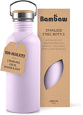 Bambaw Stainless Steel Water Bottle, 1 Litre Non-Insulated Stainless Steel by Bambaw