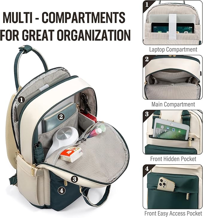 LOVEVOOK Laptop Backpack for Women 15.6 Inch Laptop Bag - Image 2