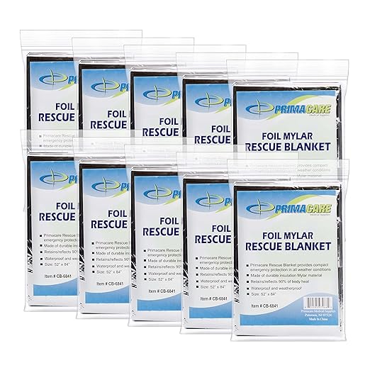 Primacare CB-6841-CS Emergency Foil Mylar Thermal Blanket by Primacare