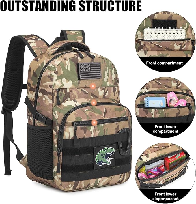 Kids Tactical Backpack Army Molle Bookbag Military Boys Backpack - Image 3